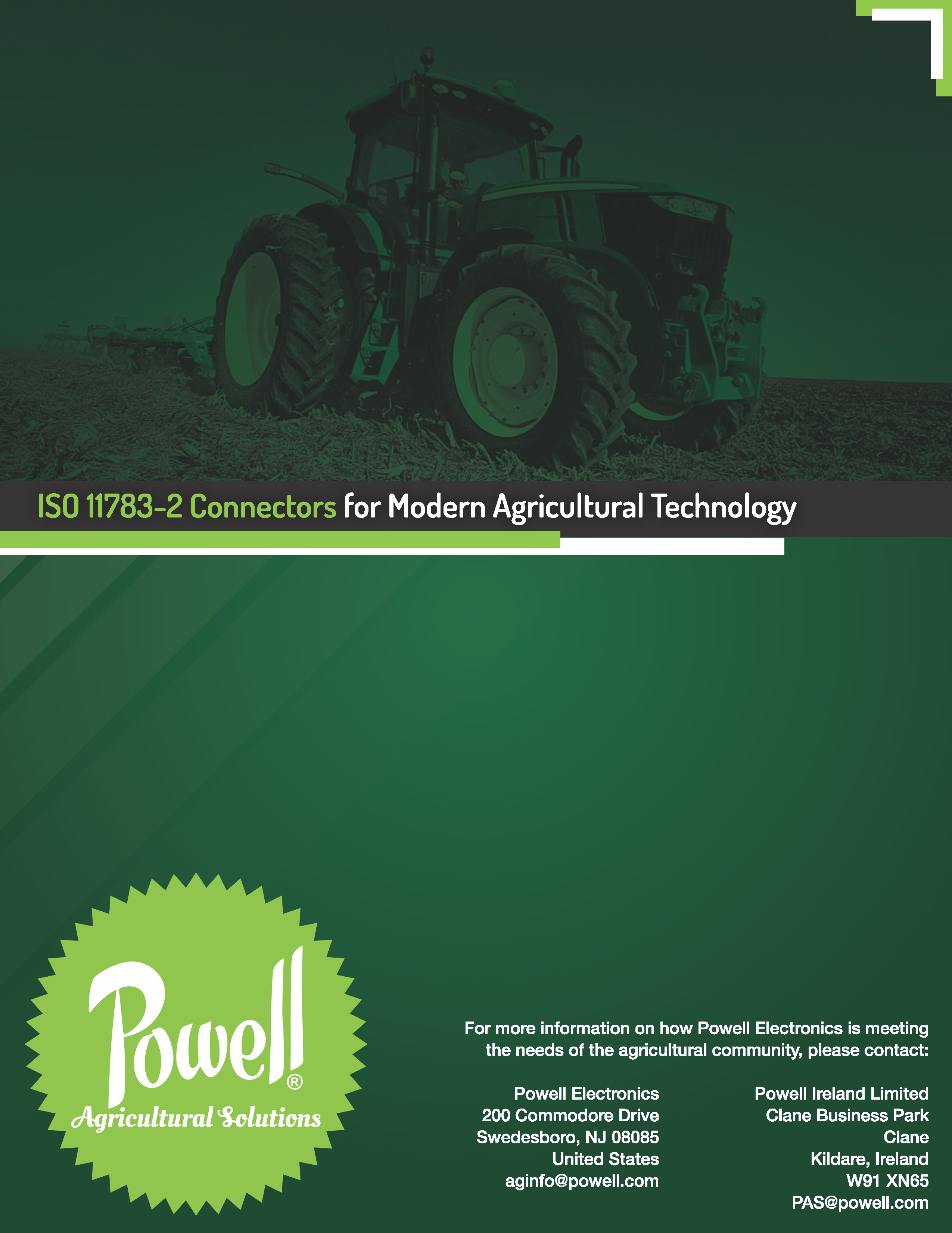 Powell Agricultural Solutions ISO 117832 and SAE J1939 Components